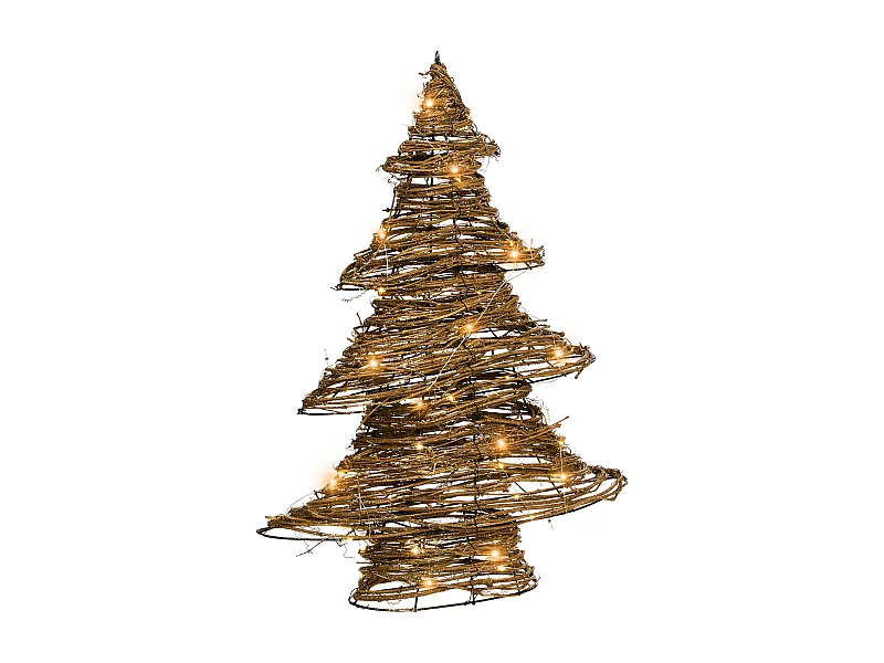 Décoration de Noël LED FURESO Arbre de Noël 60 cm Naturel