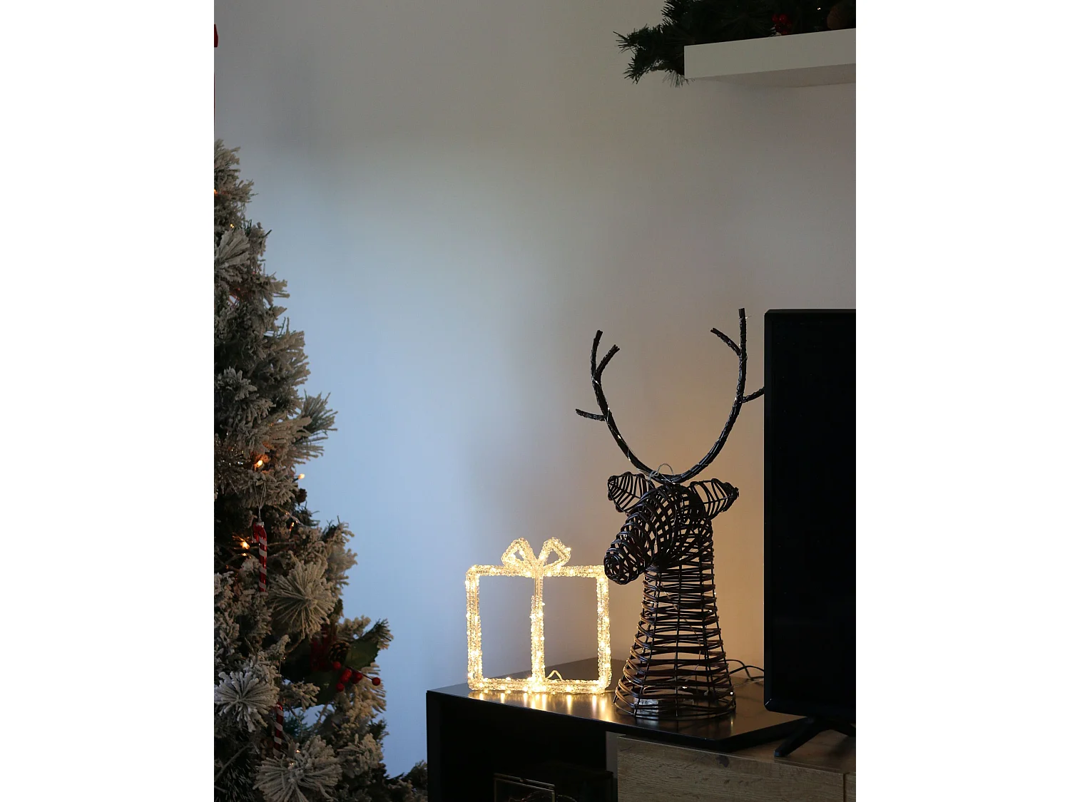 Christmas Decoration LED DYBESO Reindeer 60 cm Dark Brown
