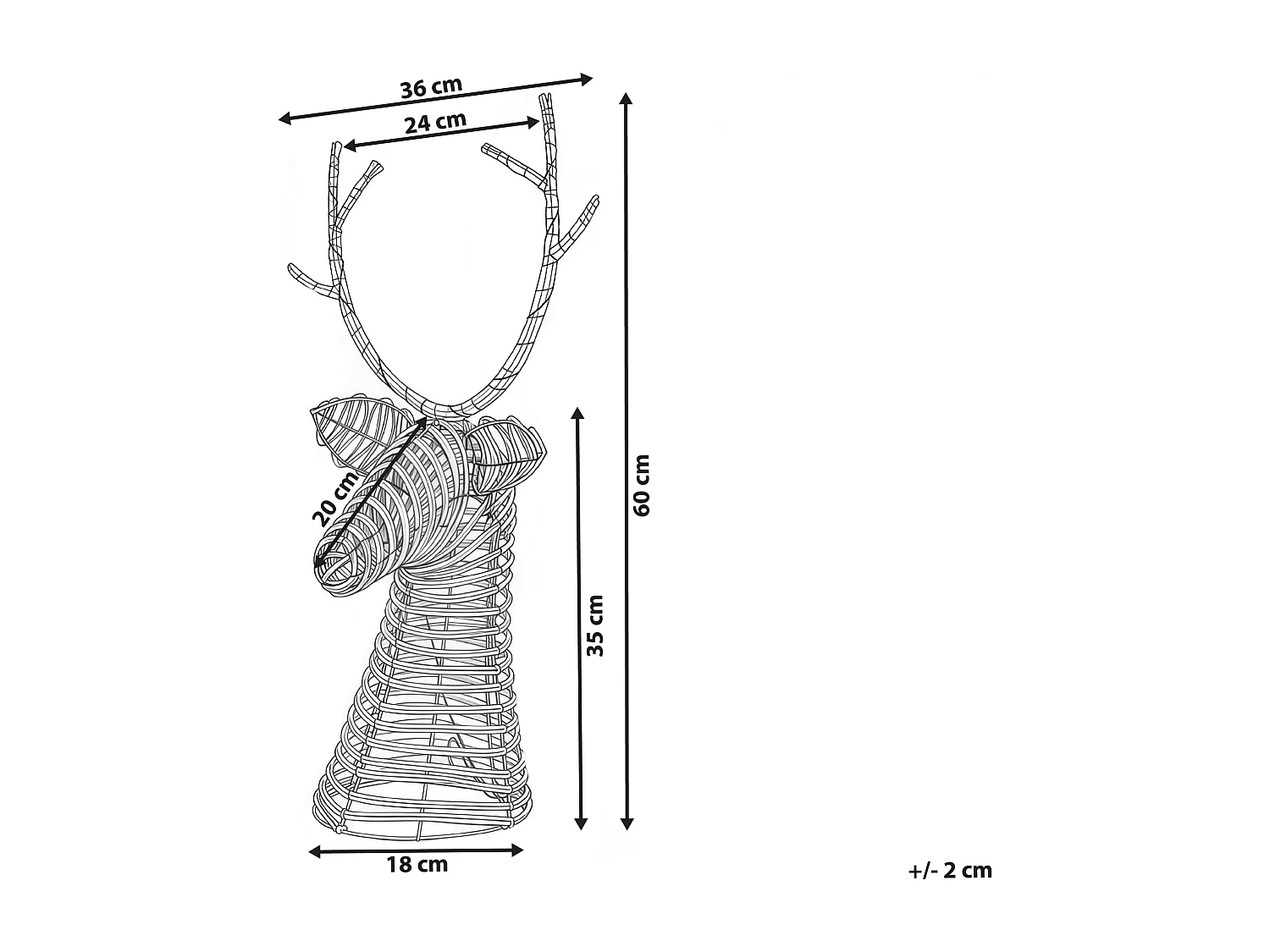 Décoration de Noël LED DYBESO Renne 60 cm Marron foncé