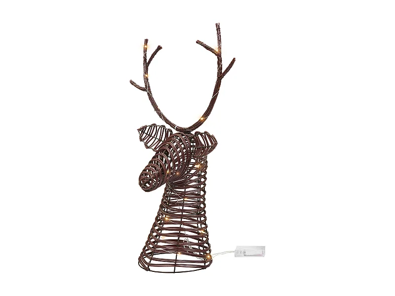 Décoration de Noël LED DYBESO Renne 60 cm Marron foncé