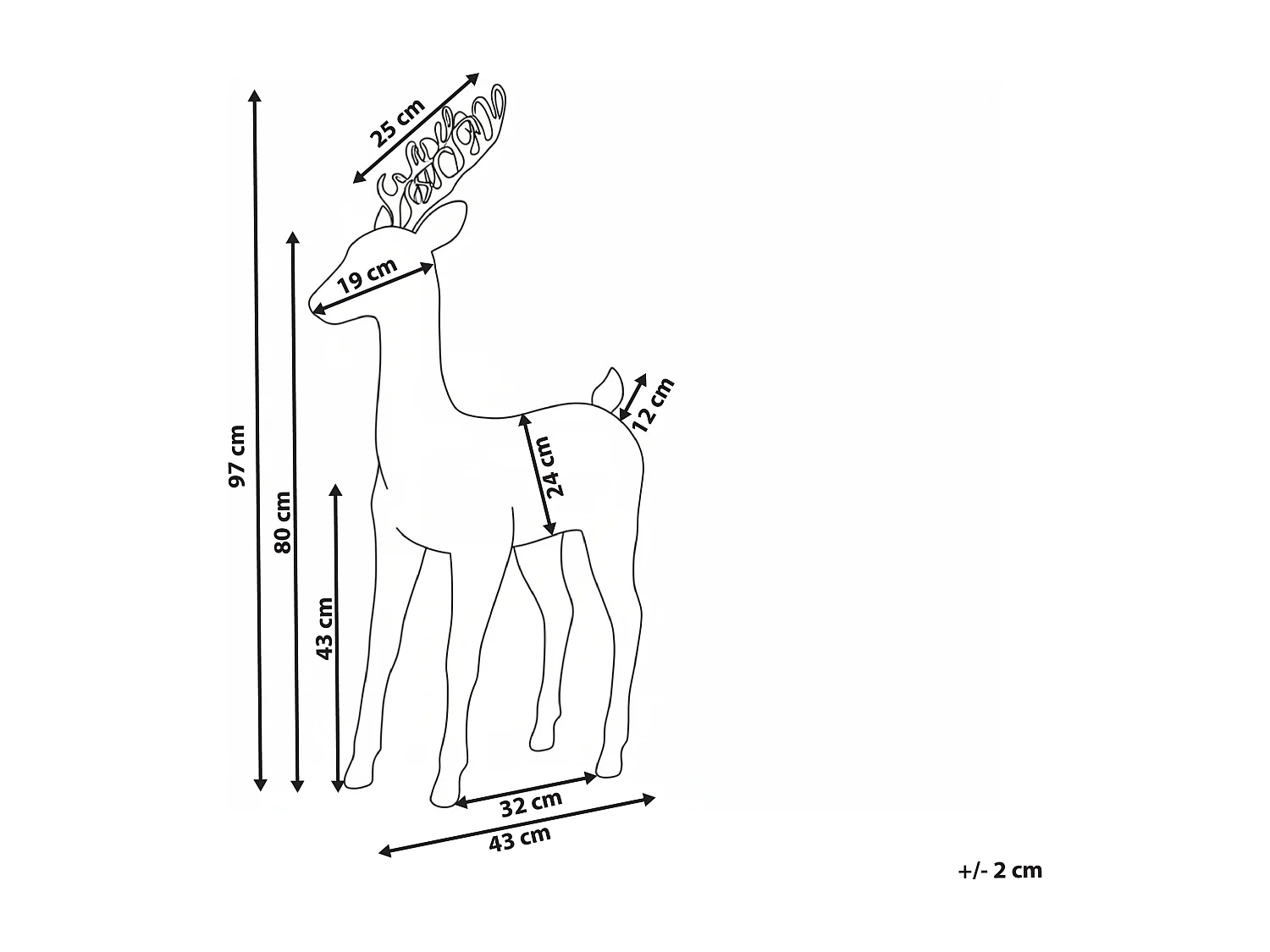 Décoration de Noël LED GRINDAVIK Renne 97 cm Naturel