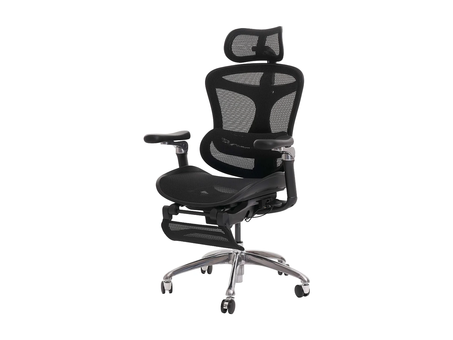 SIHOO Bürostuhl, Schreibtischstuhl Drehstuhl, ergonomisch, Lordosenstütze Fußstütze 6D-verstellbare Armlehnen schwarz