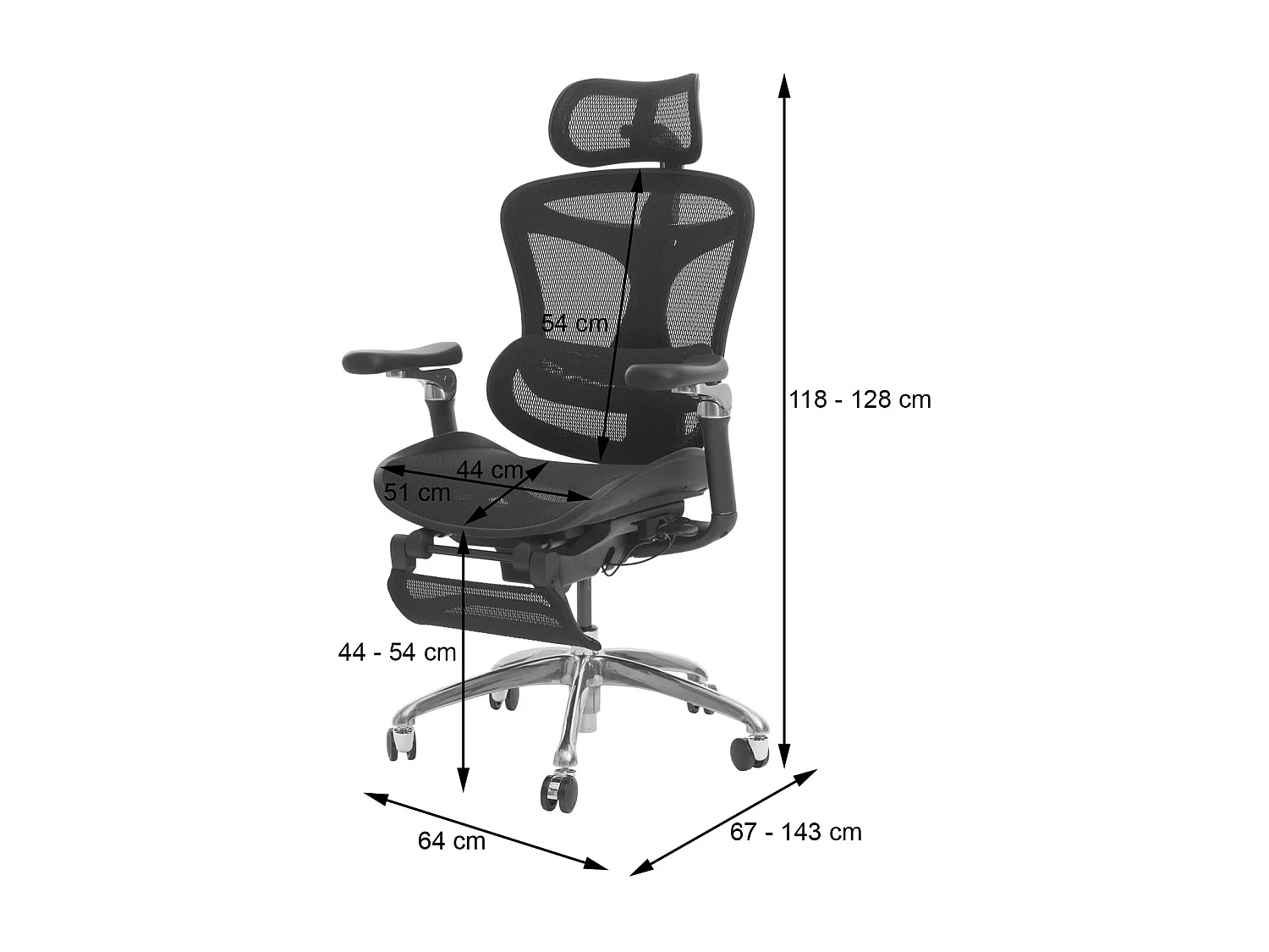 SIHOO Bürostuhl, Schreibtischstuhl Drehstuhl, ergonomisch, Lordosenstütze Fußstütze 6D-verstellbare Armlehnen schwarz