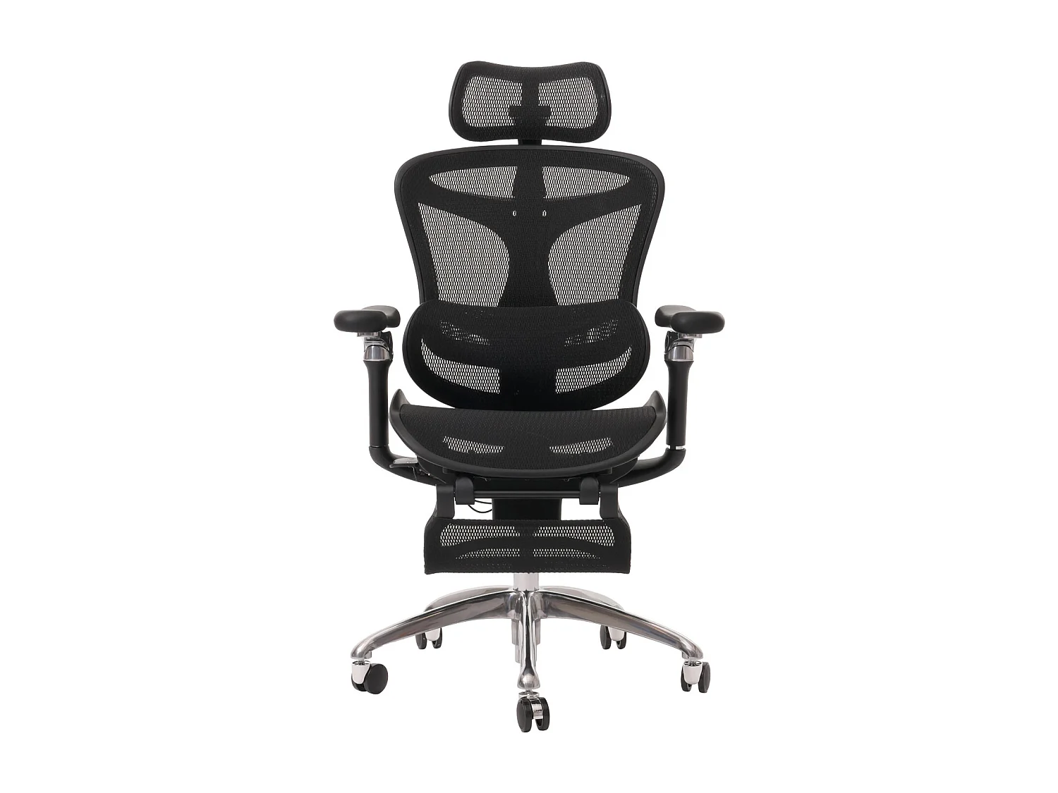 SIHOO Bürostuhl, Schreibtischstuhl Drehstuhl, ergonomisch, Lordosenstütze Fußstütze 6D-verstellbare Armlehnen schwarz