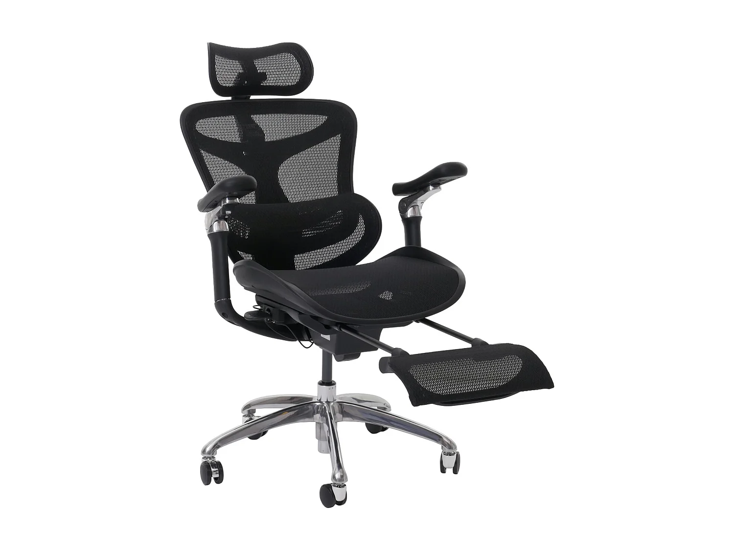 SIHOO Bürostuhl, Schreibtischstuhl Drehstuhl, ergonomisch, Lordosenstütze Fußstütze 6D-verstellbare Armlehnen schwarz