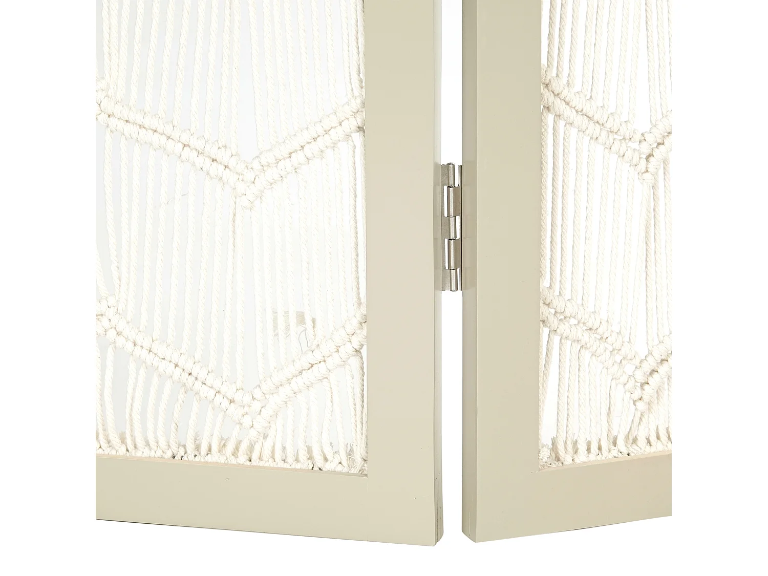 PARAVENT Motifs de macramé Saule gris