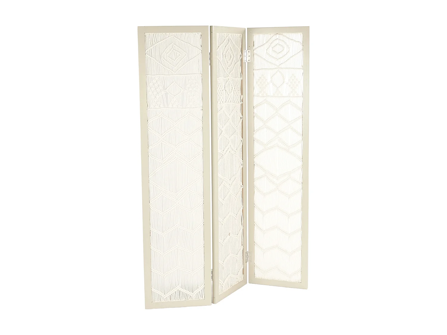 PARAVENT Motifs de macramé Saule gris