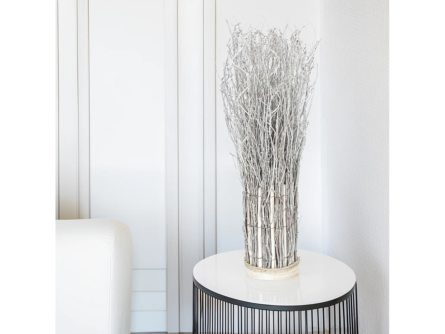 PARAVENT Groupe 71x35 cm, branches en osier marron-beige