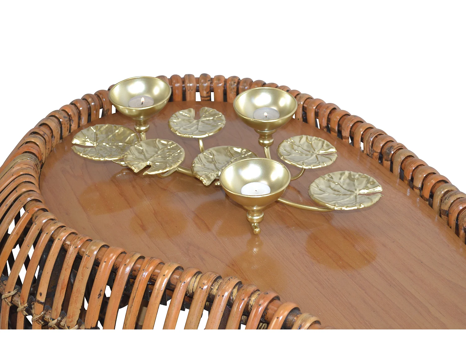 Photophore romantique en métal métal argentée 47 x 27 x 9 cm DEC050040