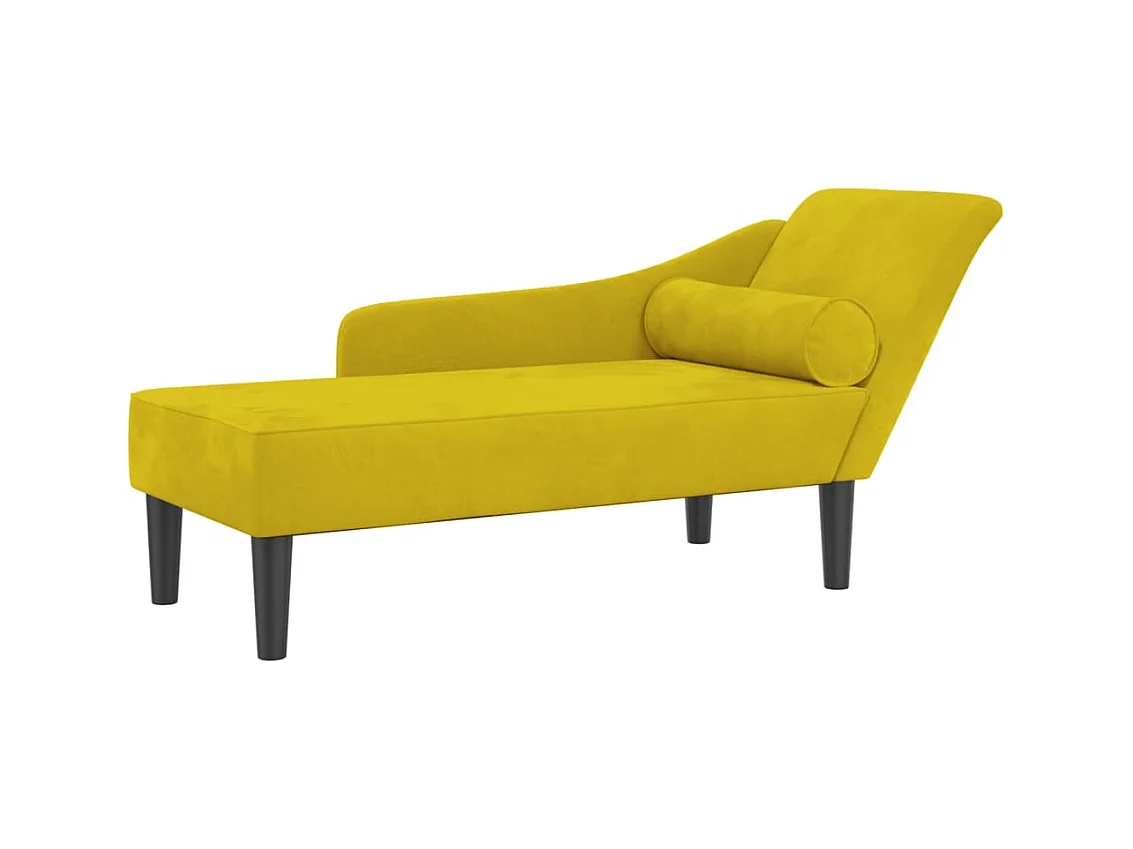 Méridienne chaise longue pour jaune 141 x 55.5 x 66.5 cm DEC026084