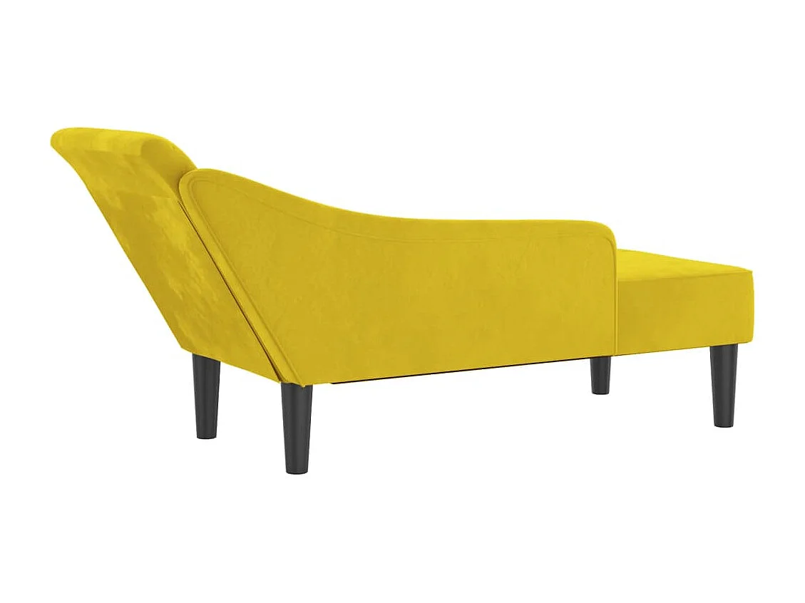Méridienne chaise longue pour jaune 141 x 55.5 x 66.5 cm DEC026084