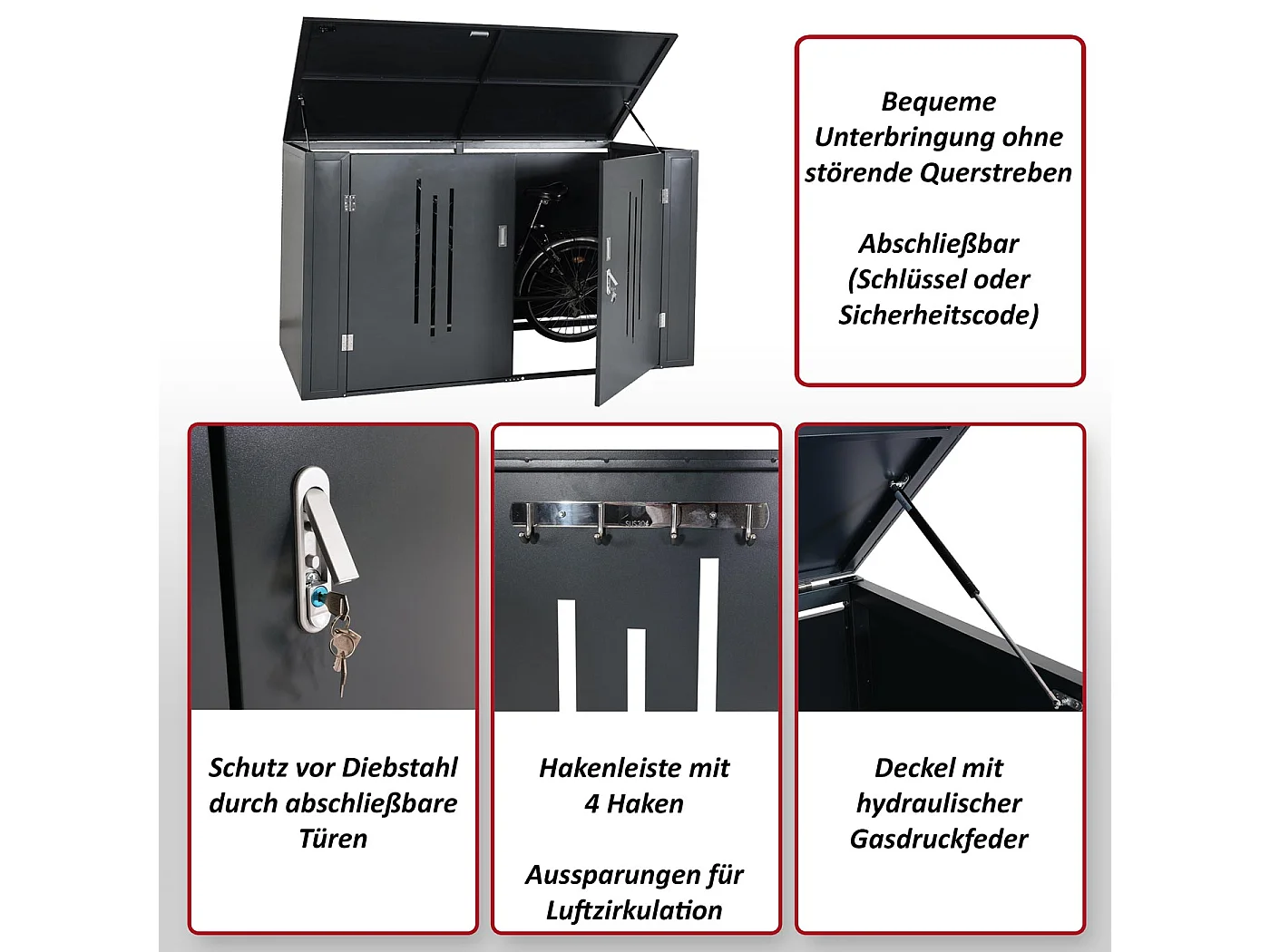 Abri à vélos avec métal argentée 202 x 150 x 121 cm 04_0006970