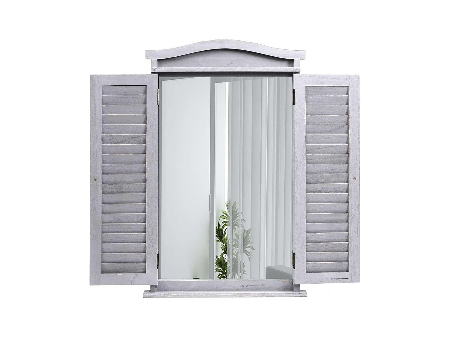 Miroir mural avec volets bois marron 55 x 14 x 82 cm 04_0007889