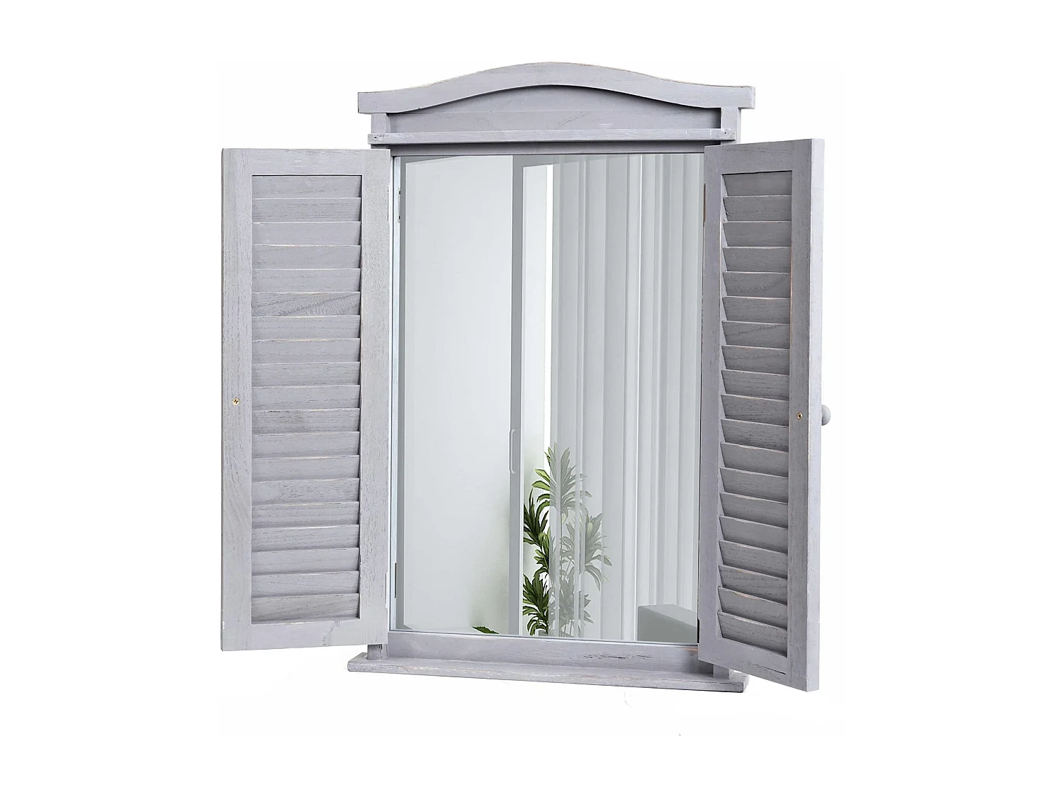 Miroir mural avec volets bois marron 55 x 14 x 82 cm 04_0007889