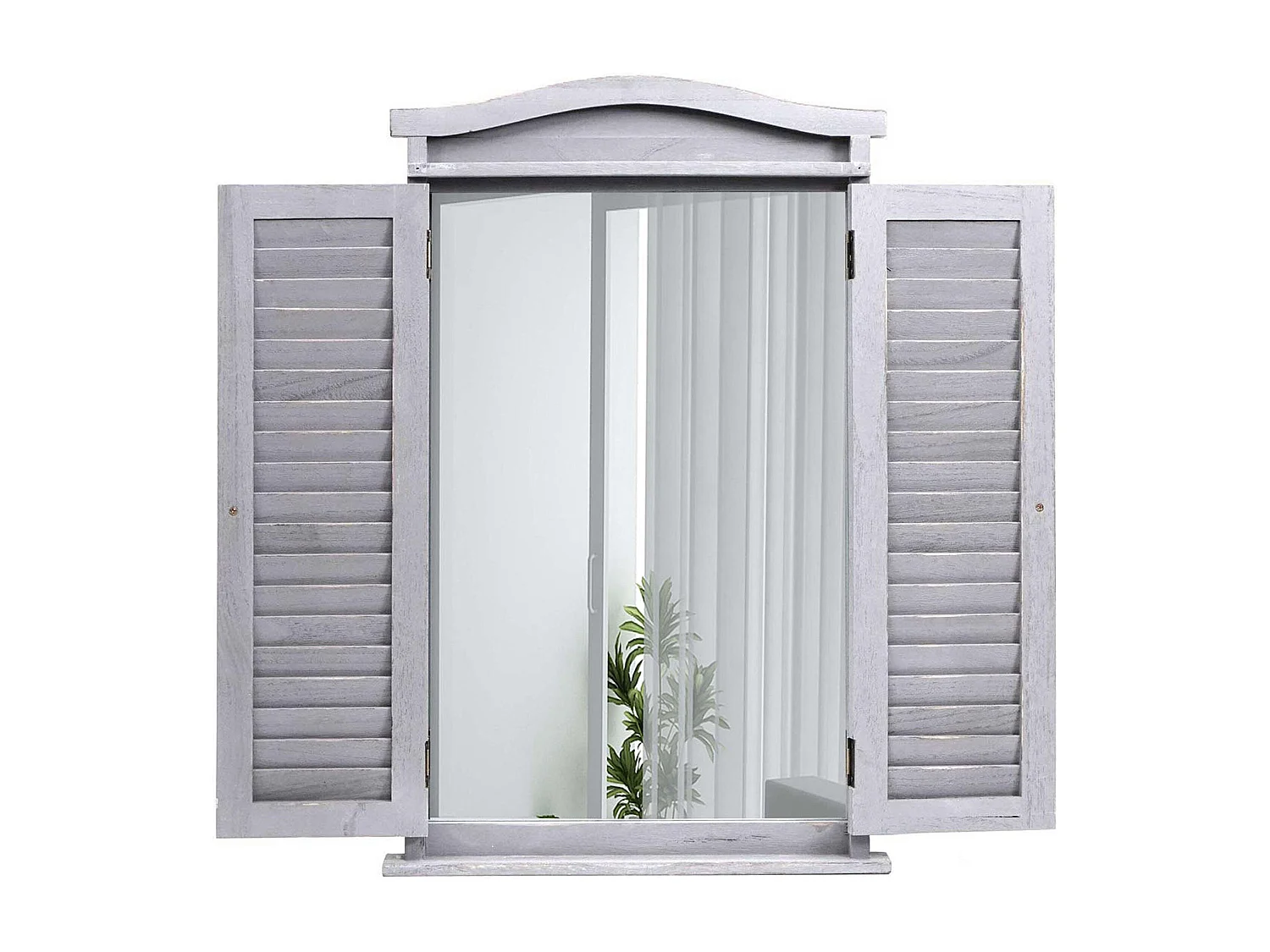 Miroir mural avec volets bois marron 55 x 14 x 82 cm 04_0007889