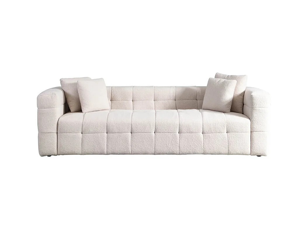 Home Deluxe - Teddy Canapé Bouclé COMO - 236 x 68 cm | Couleur Beige