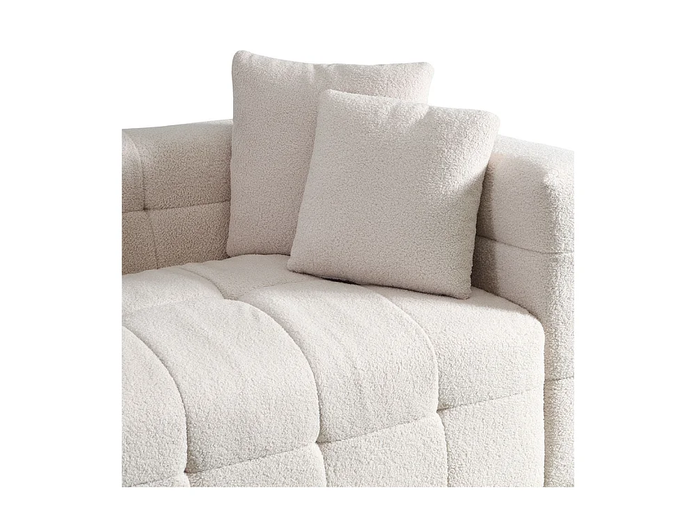 Home Deluxe - Teddy Canapé Bouclé COMO - 236 x 68 cm | Couleur Beige