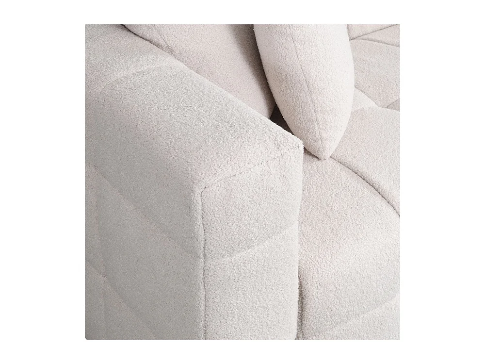 Home Deluxe - Teddy Canapé Bouclé COMO - 236 x 68 cm | Couleur Beige