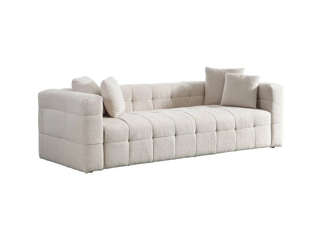 Home Deluxe - Teddy Canapé Bouclé COMO - 236 x 68 cm | Couleur Beige