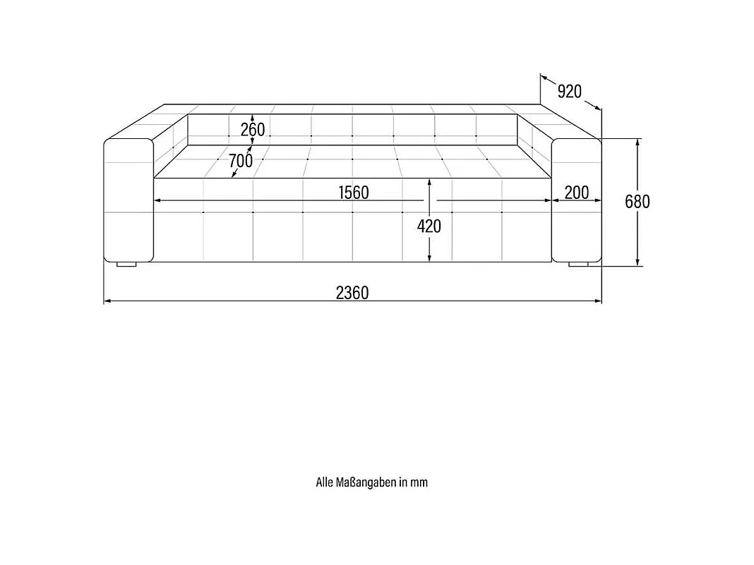 Home Deluxe - Teddy Canapé Bouclé COMO - 236 x 68 cm | Couleur Beige