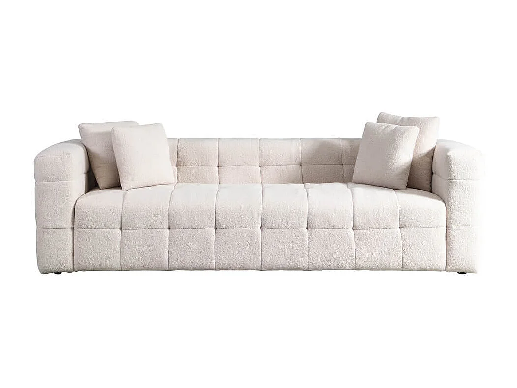 Home Deluxe - Teddy Canapé Bouclé COMO - 236 x 68 cm | Couleur Beige