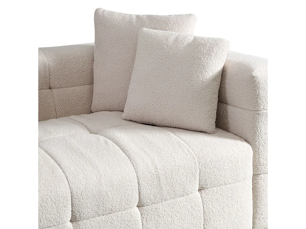 Home Deluxe - Teddy Canapé Bouclé COMO - 236 x 68 cm | Couleur Beige