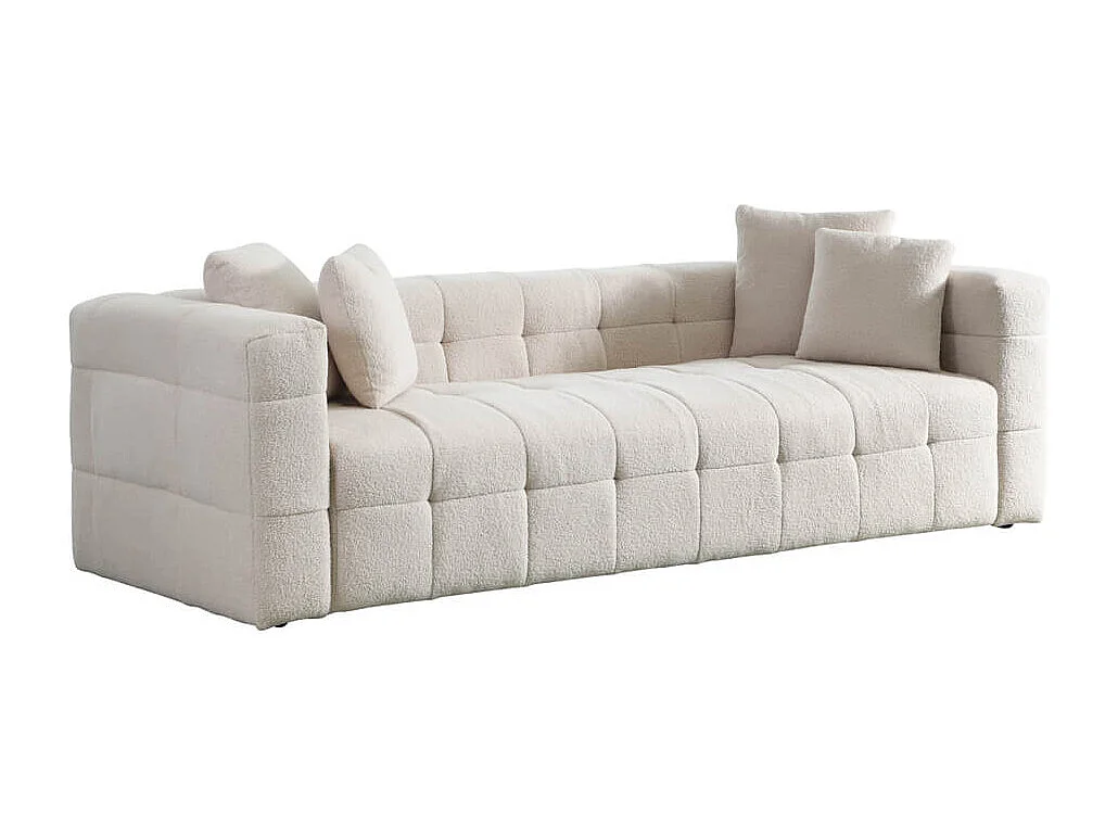 Home Deluxe - Teddy Canapé Bouclé COMO - 236 x 68 cm | Couleur Beige