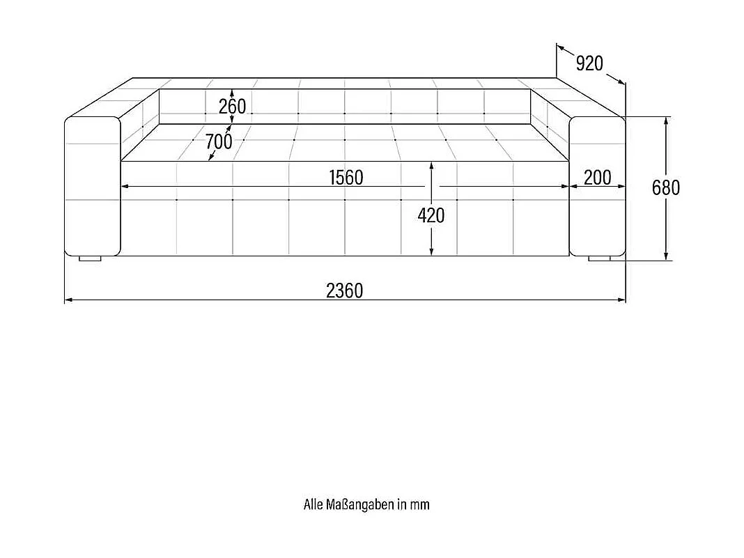 Home Deluxe - Teddy Canapé Bouclé COMO - 236 x 68 cm | Couleur Beige