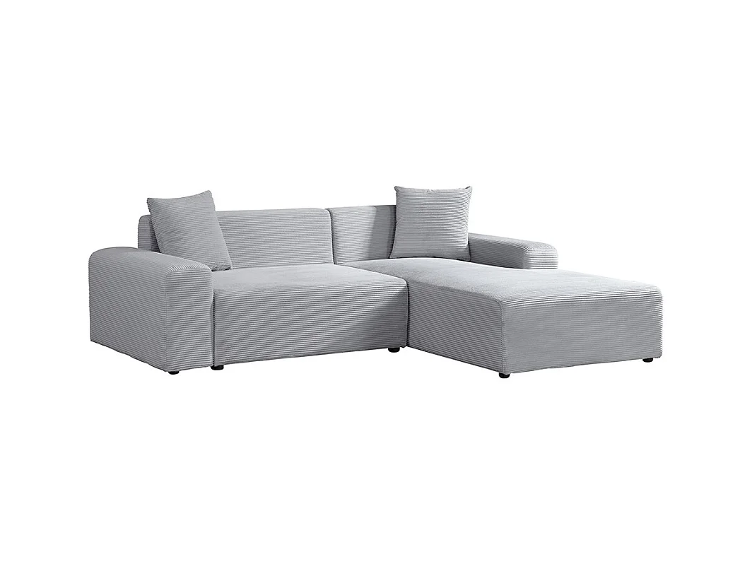 Home Deluxe Canapé d'angle AMELIO Cord - Gris Droite - 240 x 178 cm