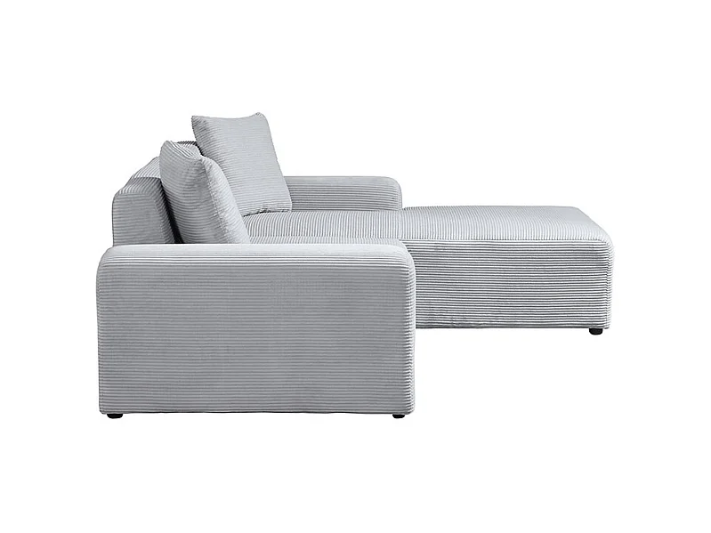 Home Deluxe Canapé d'angle AMELIO Cord - Gris Droite - 240 x 178 cm