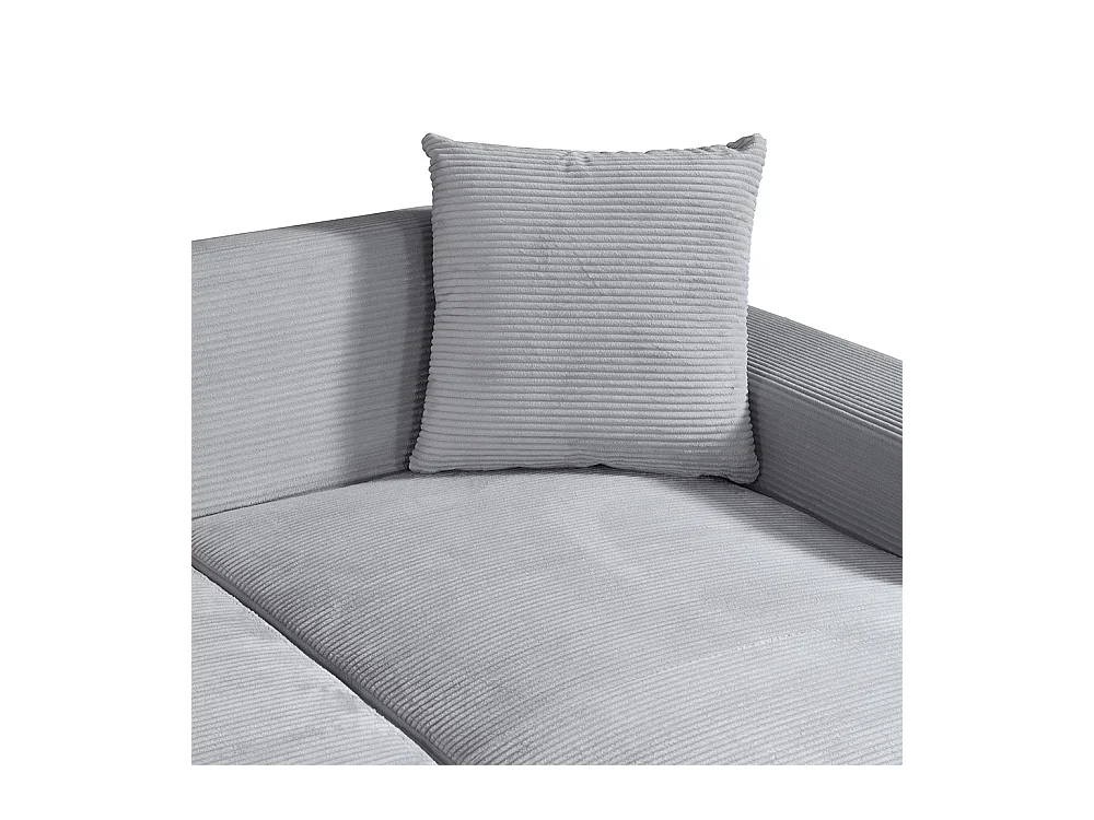 Home Deluxe Canapé d'angle AMELIO Cord - Gris Droite - 240 x 178 cm