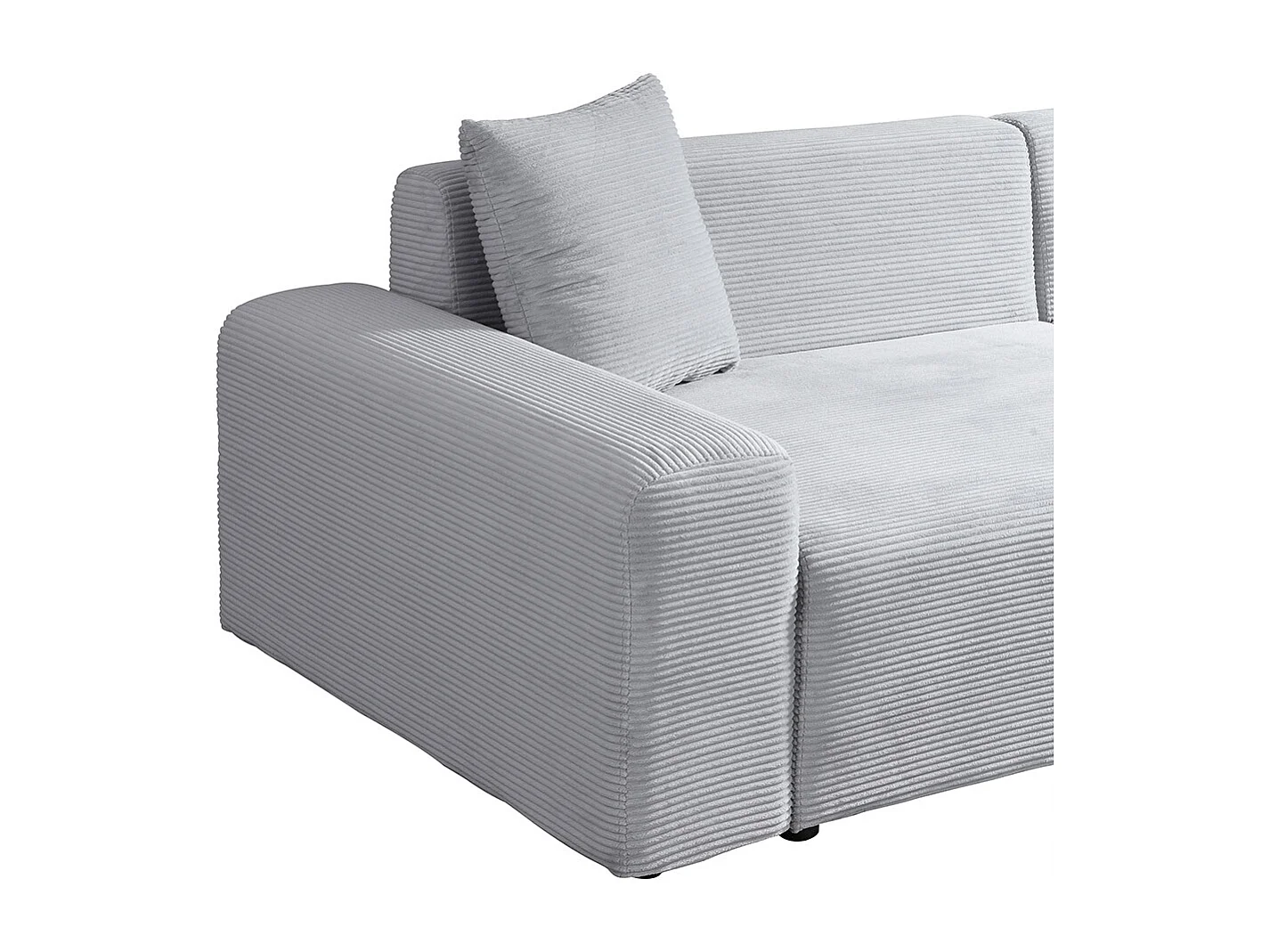 Home Deluxe Canapé d'angle AMELIO Cord - Gris Droite - 240 x 178 cm