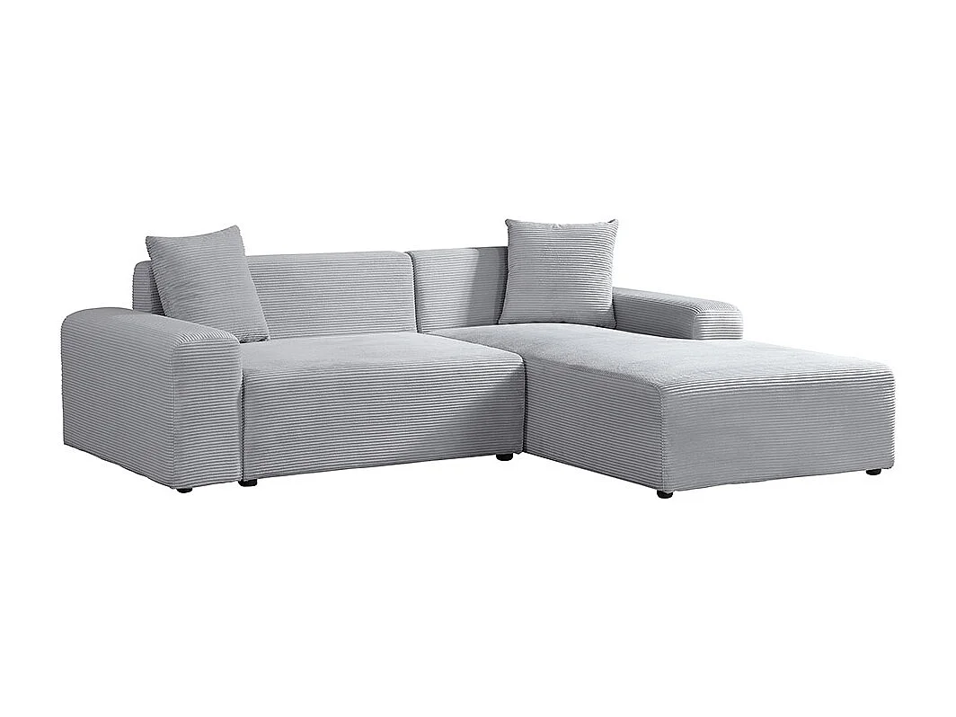 Home Deluxe Canapé d'angle AMELIO Cord - Gris Droite - 240 x 178 cm