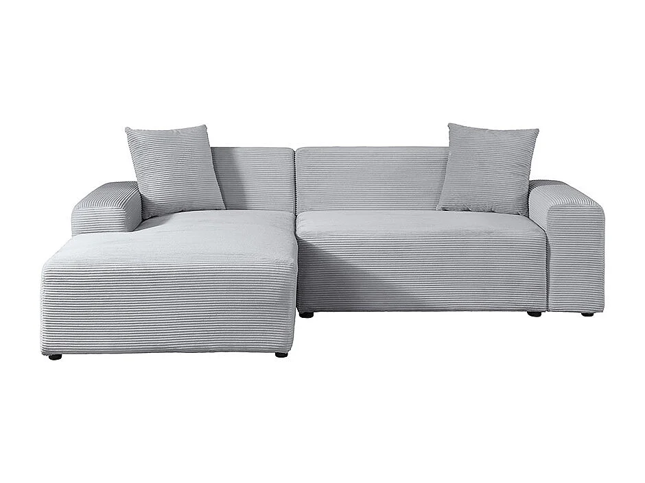 Home Deluxe Canapé d'angle AMELIO Cord - Gris Droite - 240 x 178 cm