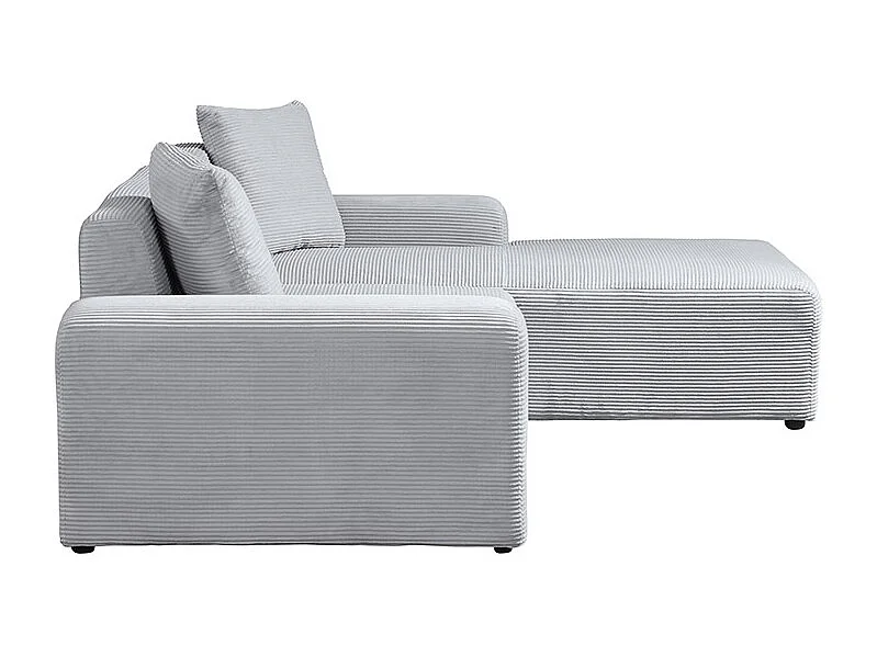 Home Deluxe Canapé d'angle AMELIO Cord - Gris Droite - 240 x 178 cm