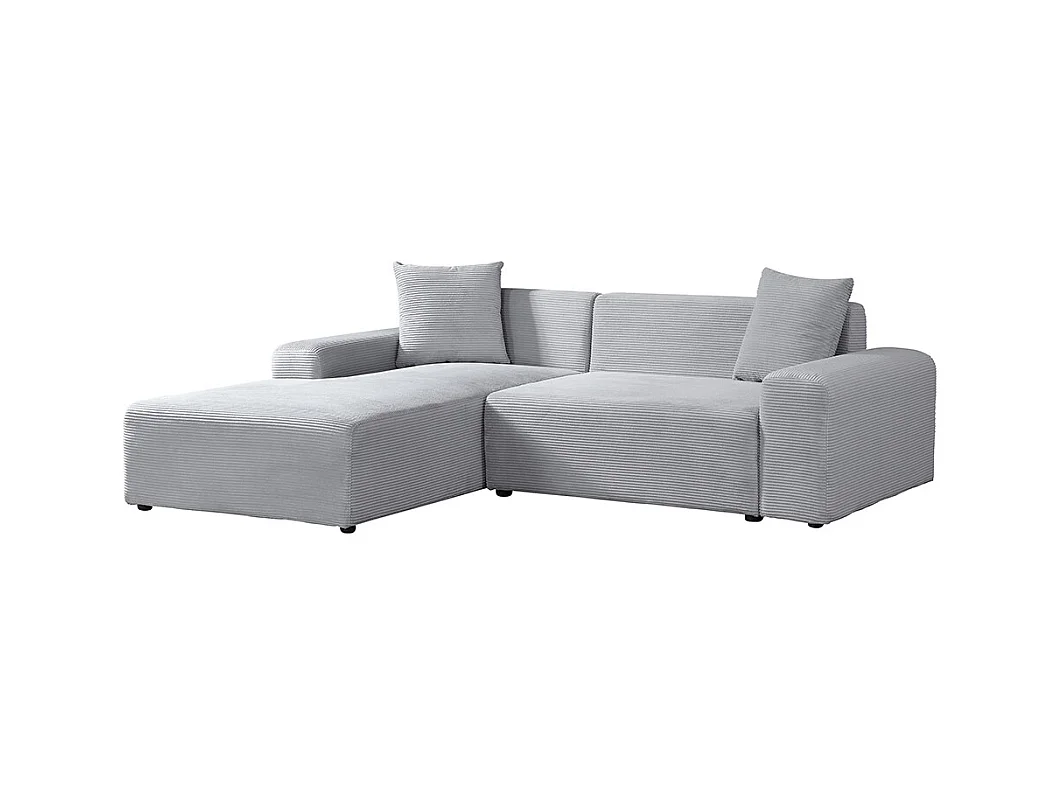 Home Deluxe Canapé d'angle AMELIO Cord - Gris gauche - 240 x 178 cm
