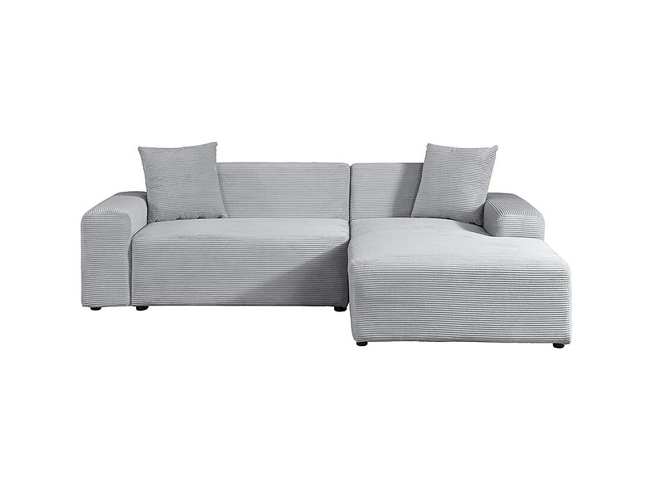 Home Deluxe Canapé d'angle AMELIO Cord - Gris gauche - 240 x 178 cm