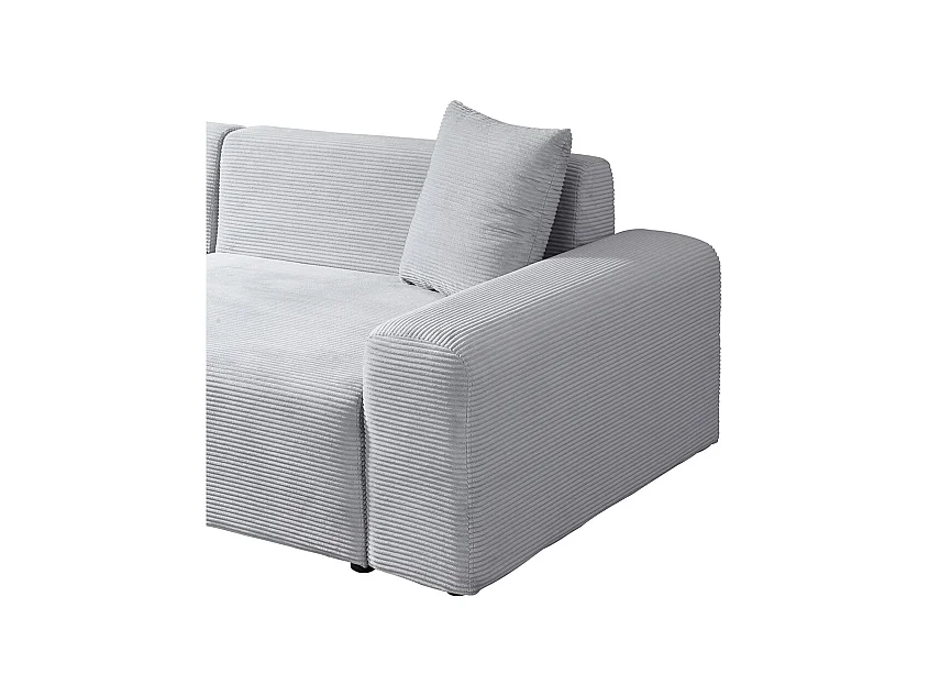 Home Deluxe Canapé d'angle AMELIO Cord - Gris gauche - 240 x 178 cm