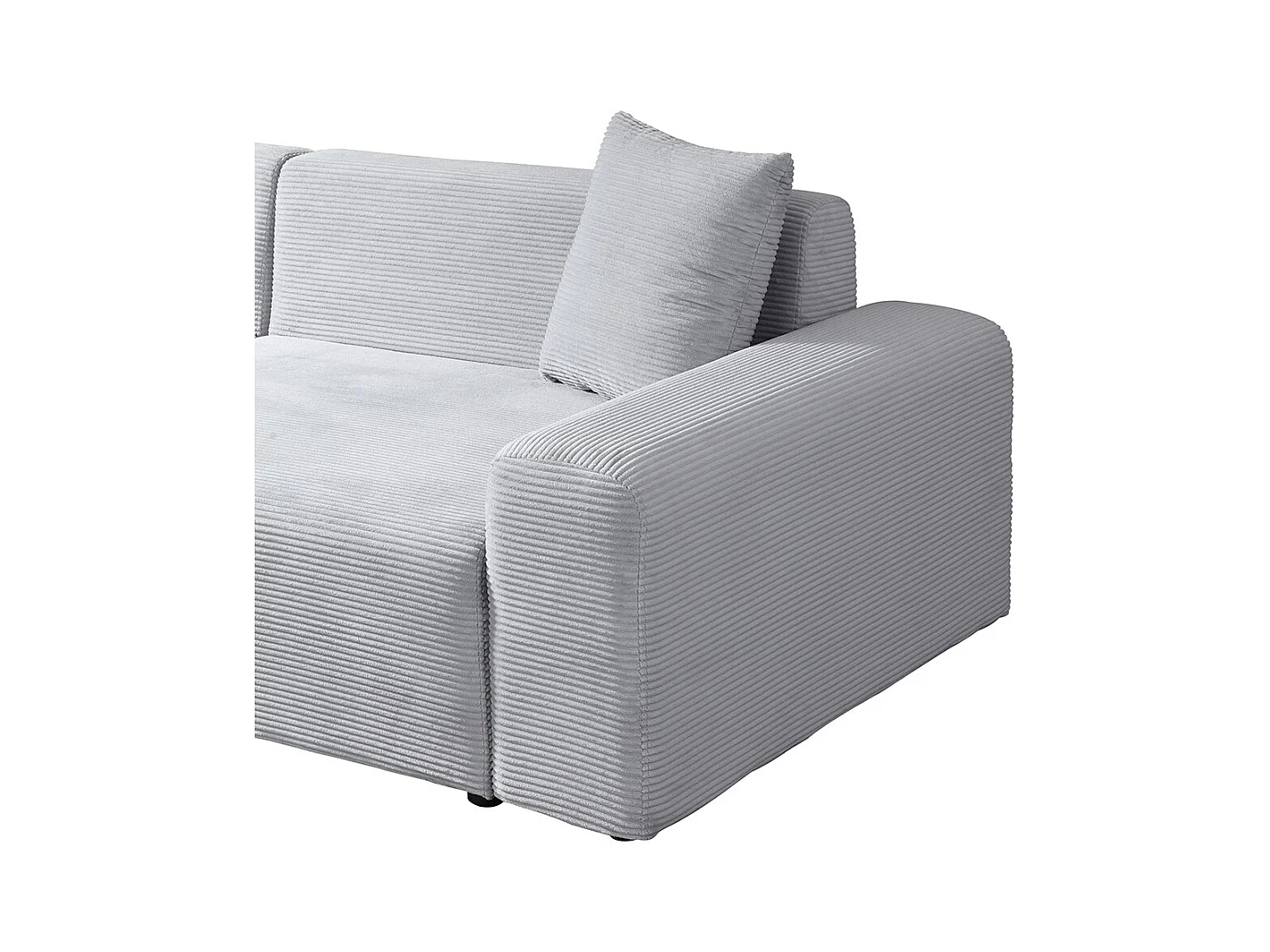 Home Deluxe Canapé d'angle AMELIO Cord - Gris gauche - 240 x 178 cm