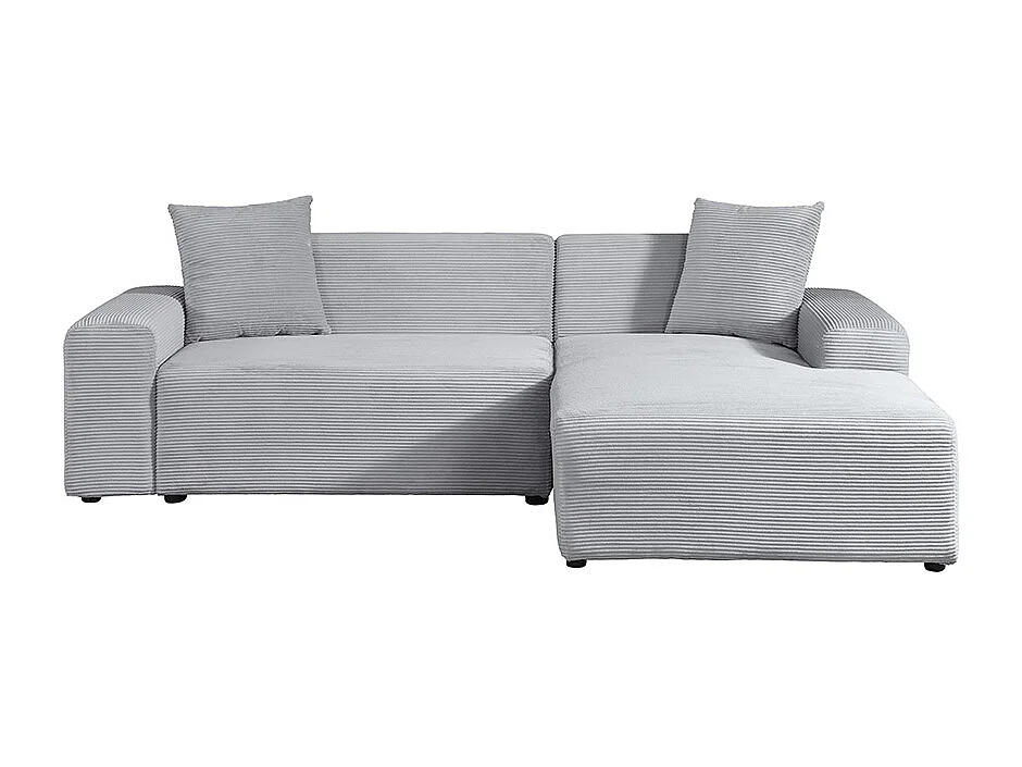 Home Deluxe Canapé d'angle AMELIO Cord - Gris gauche - 240 x 178 cm