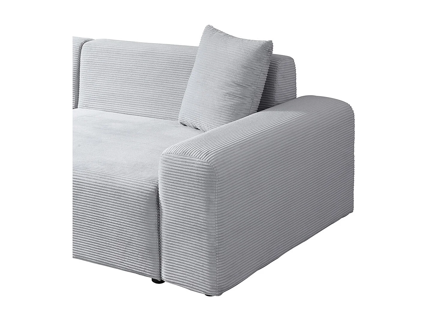 Home Deluxe Canapé d'angle AMELIO Cord - Gris gauche - 240 x 178 cm