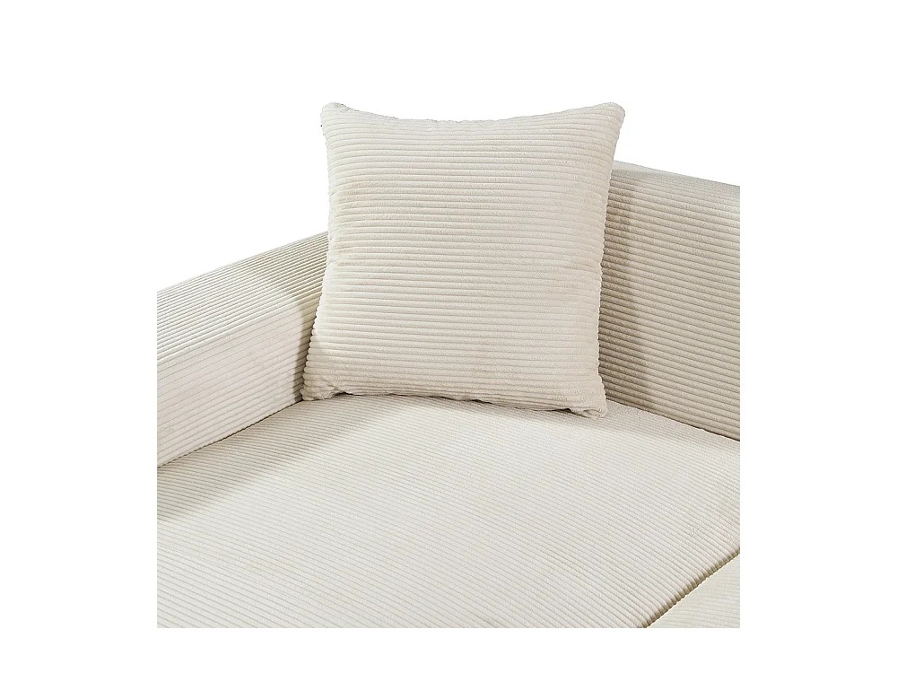 Home Deluxe Canapé d'angle AMELIO Cord - Beige Droite - 240 x 178 cm