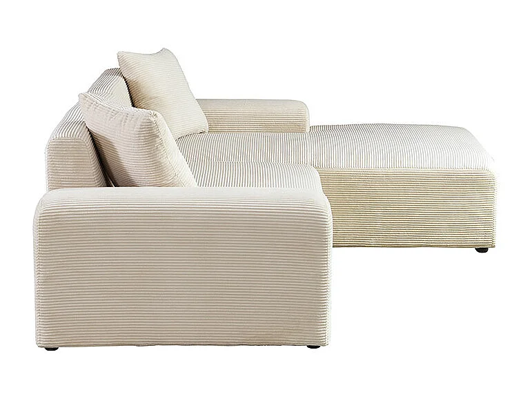 Home Deluxe Canapé d'angle AMELIO Cord - Beige Droite - 240 x 178 cm