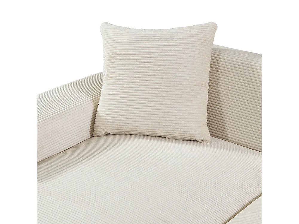 Home Deluxe Canapé d'angle AMELIO Cord - Beige Droite - 240 x 178 cm