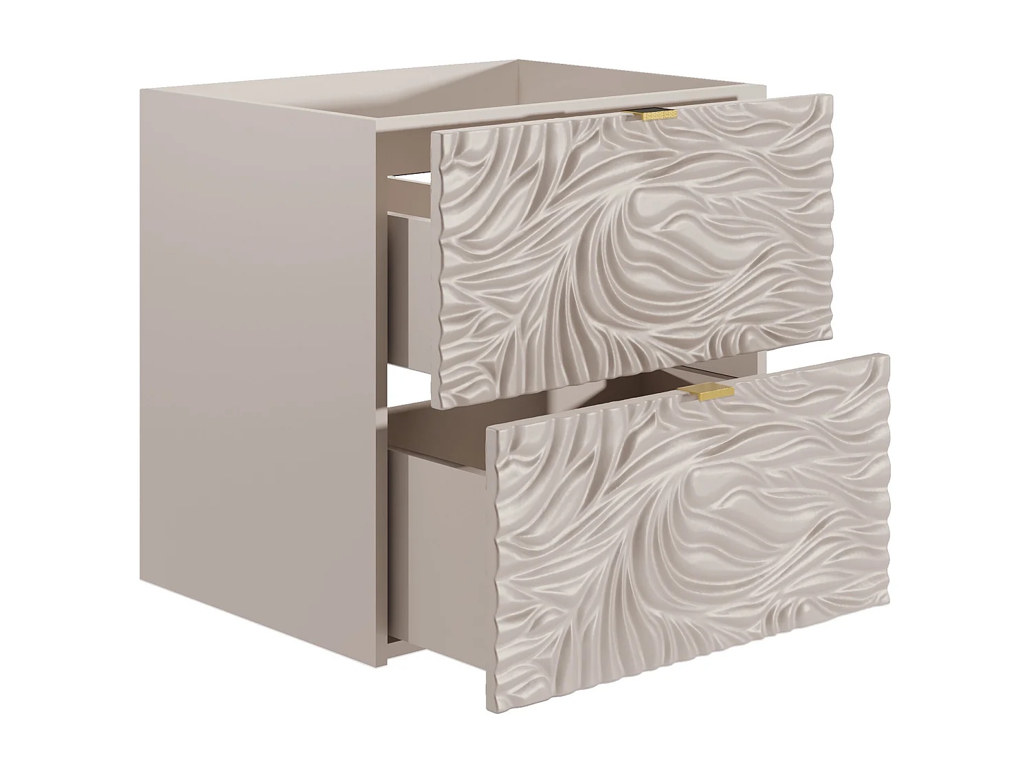 Mobile sotto lavabo sospeso testurizzato Beige 60 cm - RINAREL