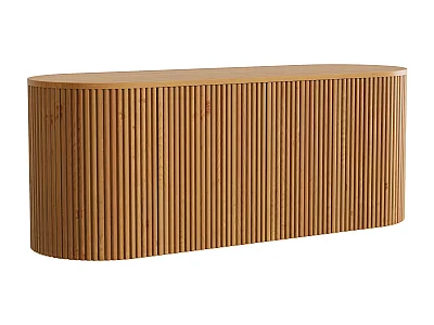 Zwevend wastafelmeubel in teak - Natuurlijk licht - 150 cm - TOWARI