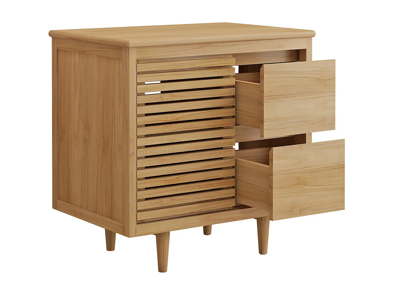 Meuble sous vasque sur pieds en teck - L80 cm - TORAJA