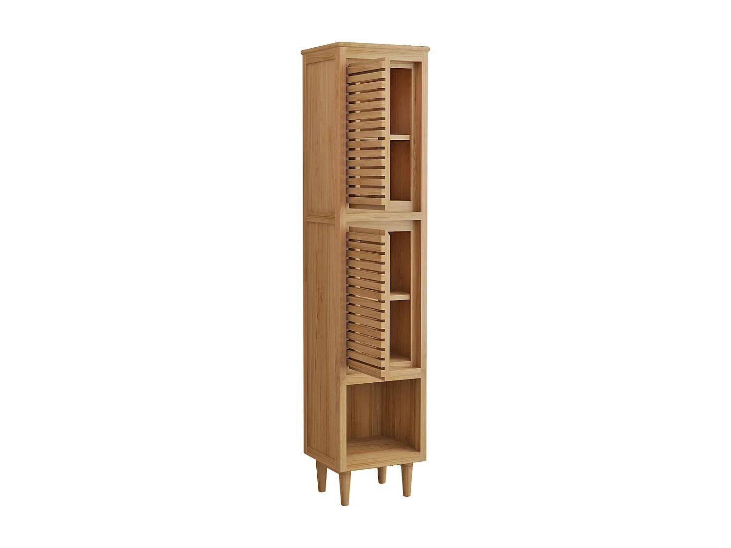 Colonne de salle de bain sur pieds en teck avec niche - 180 cm -  TORAJA