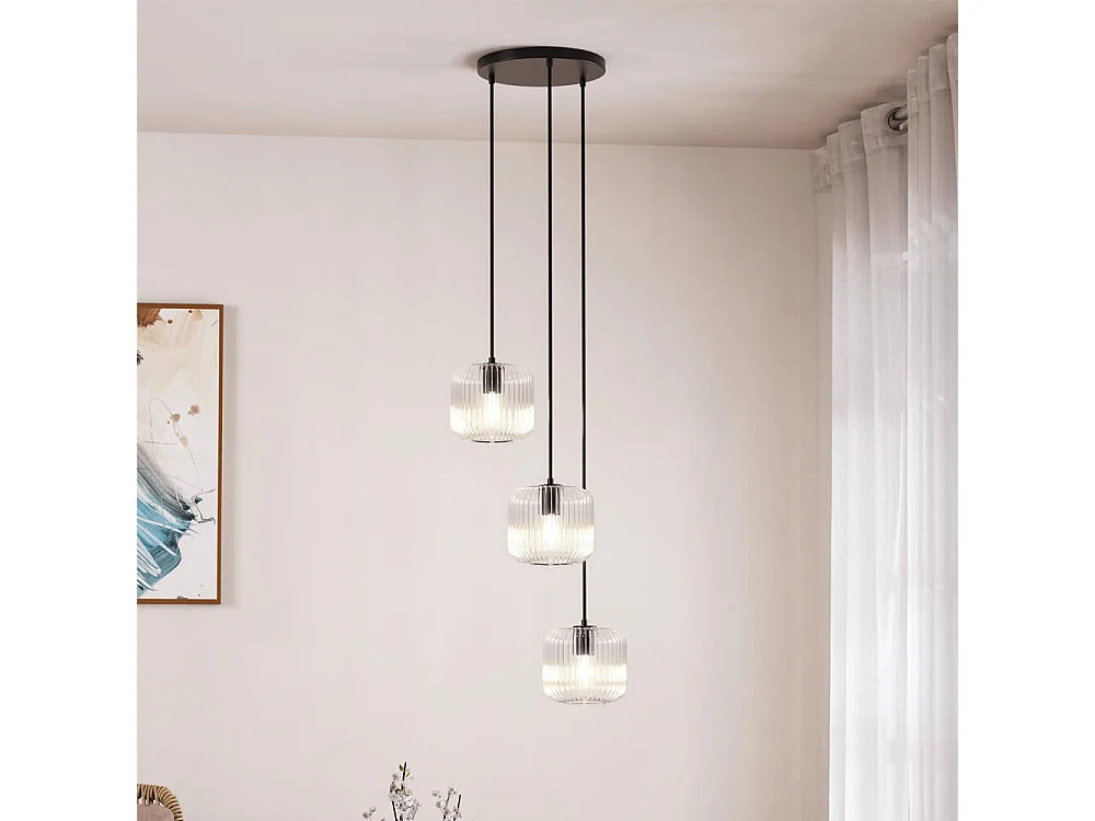 Home Deluxe Lampe à suspendre en verre LILY - Transparent