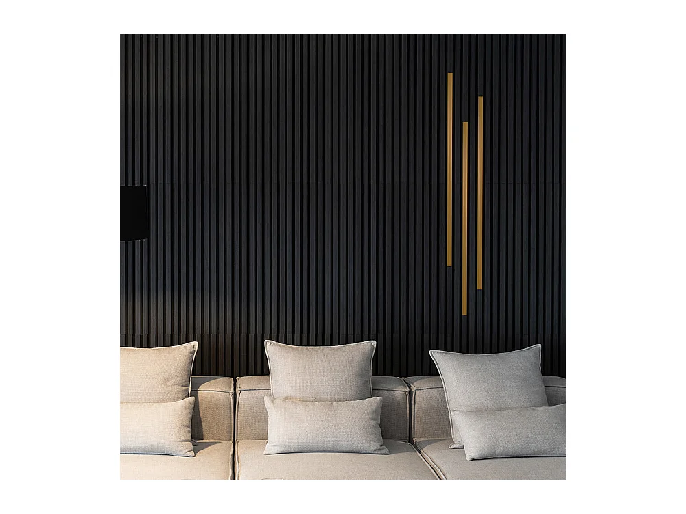 Home Deluxe Plinthe décorative pour panneau acoustique Lot de 3 - Or 110 cm